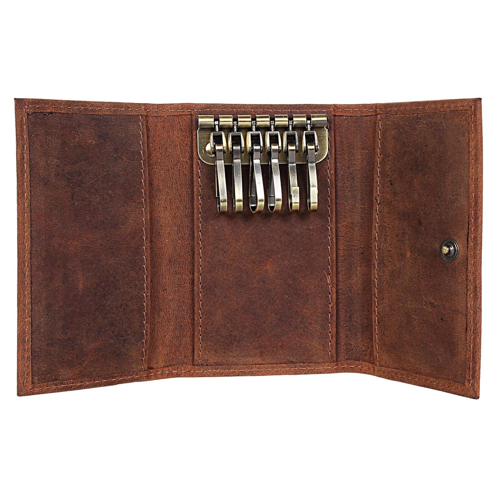 Soporte de Llaves de Cuero Rustic Town - Organizador Compacto