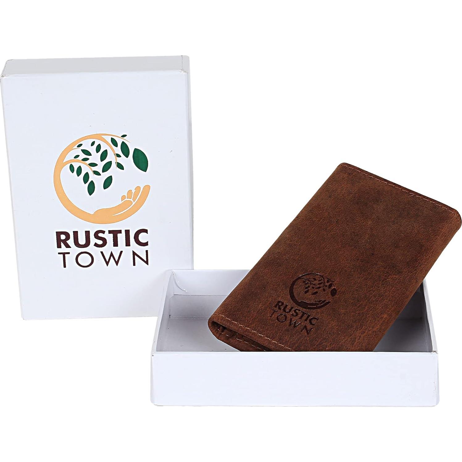 Soporte de Llaves de Cuero Rustic Town - Organizador Compacto