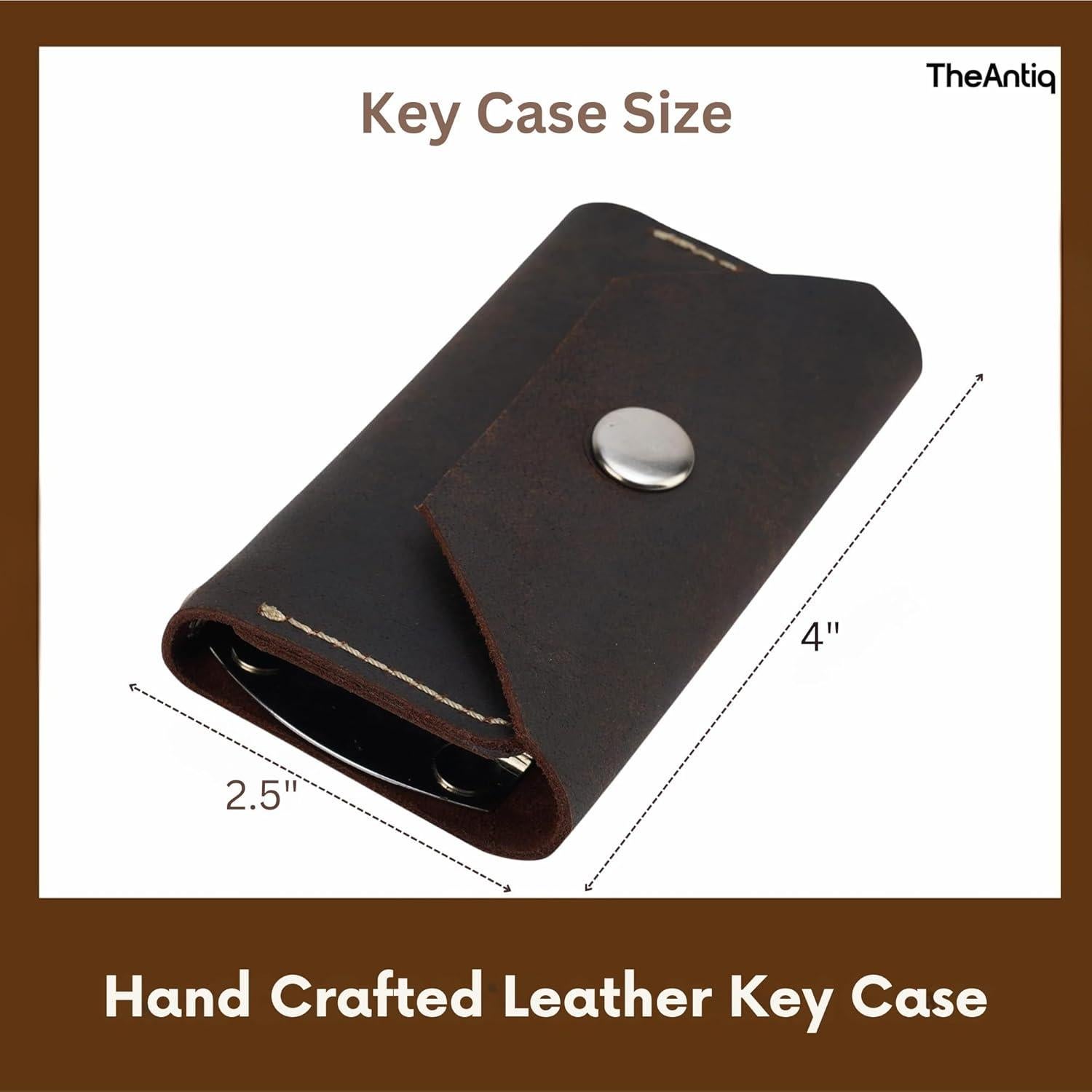Funda de Llaves de Cuero TheAntiq, Compacta y Duradera