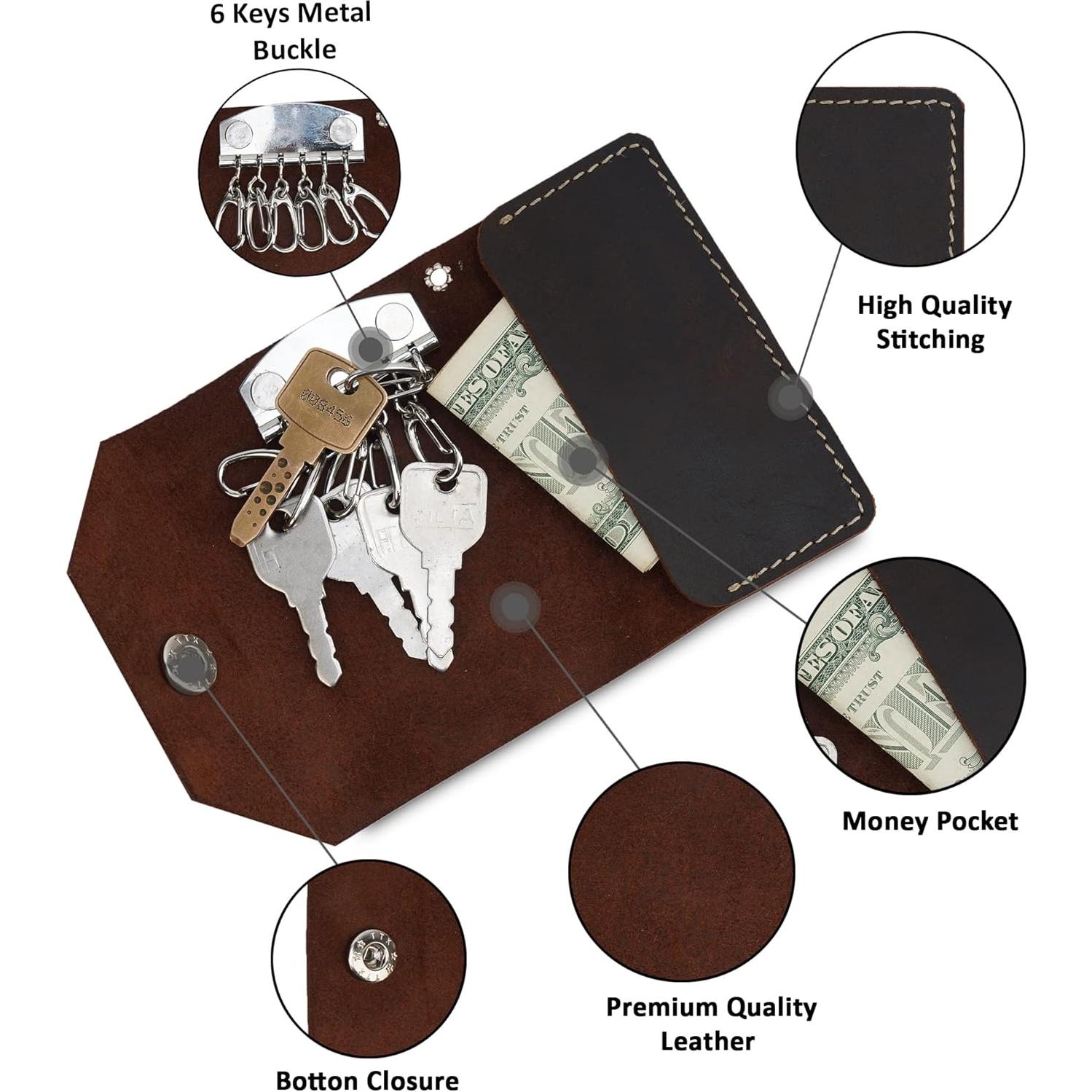 Funda de Llaves de Cuero TheAntiq, Compacta y Duradera