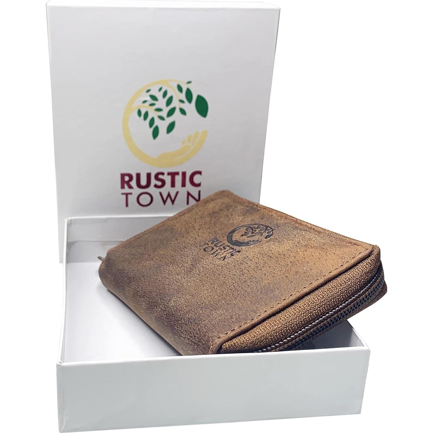 Funda de Llaves de Cuero Rustic Town - Organizador Compacto 8 Ganchos