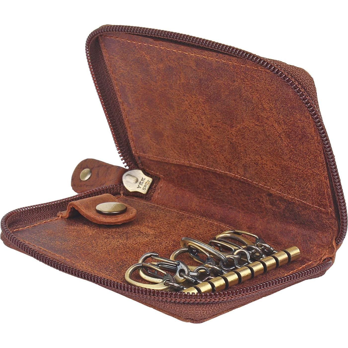 Funda de Llaves de Cuero Rustic Town - Organizador Compacto 8 Ganchos