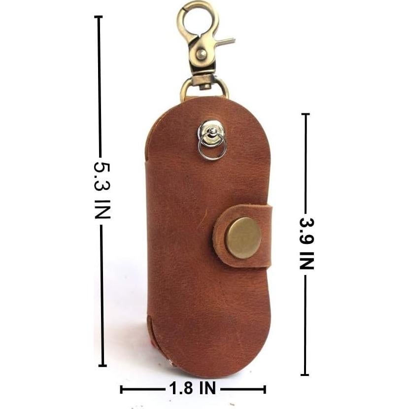 Organizador de Llaves de Cuero Crazy Horse Vintage - Funda Compacta