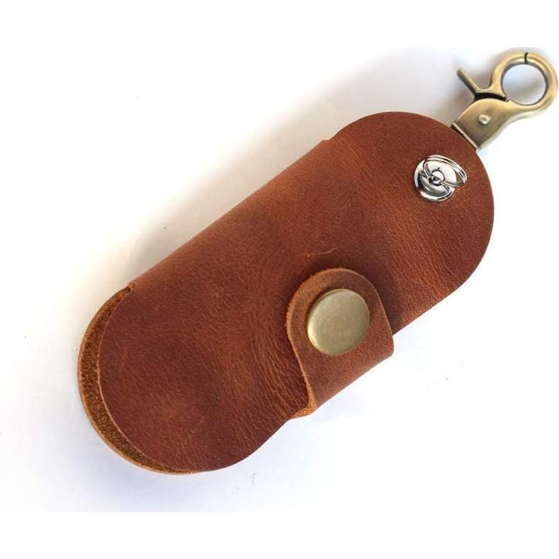 Organizador de Llaves de Cuero Crazy Horse Vintage - Funda Compacta