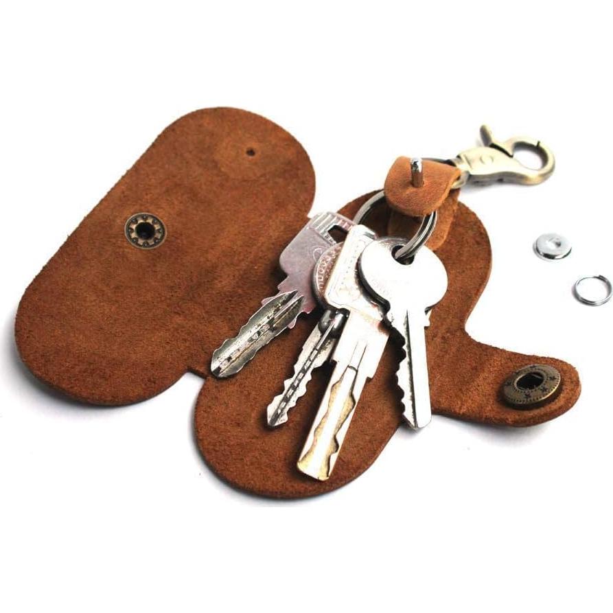 Organizador de Llaves de Cuero Crazy Horse Vintage - Funda Compacta