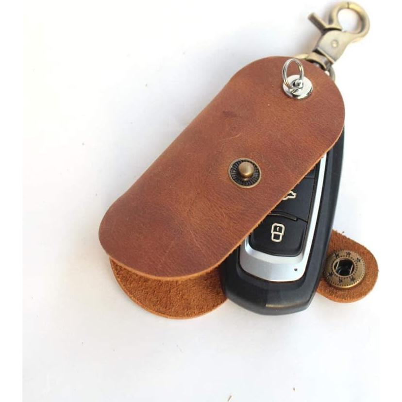 Organizador de Llaves de Cuero Crazy Horse Vintage - Funda Compacta