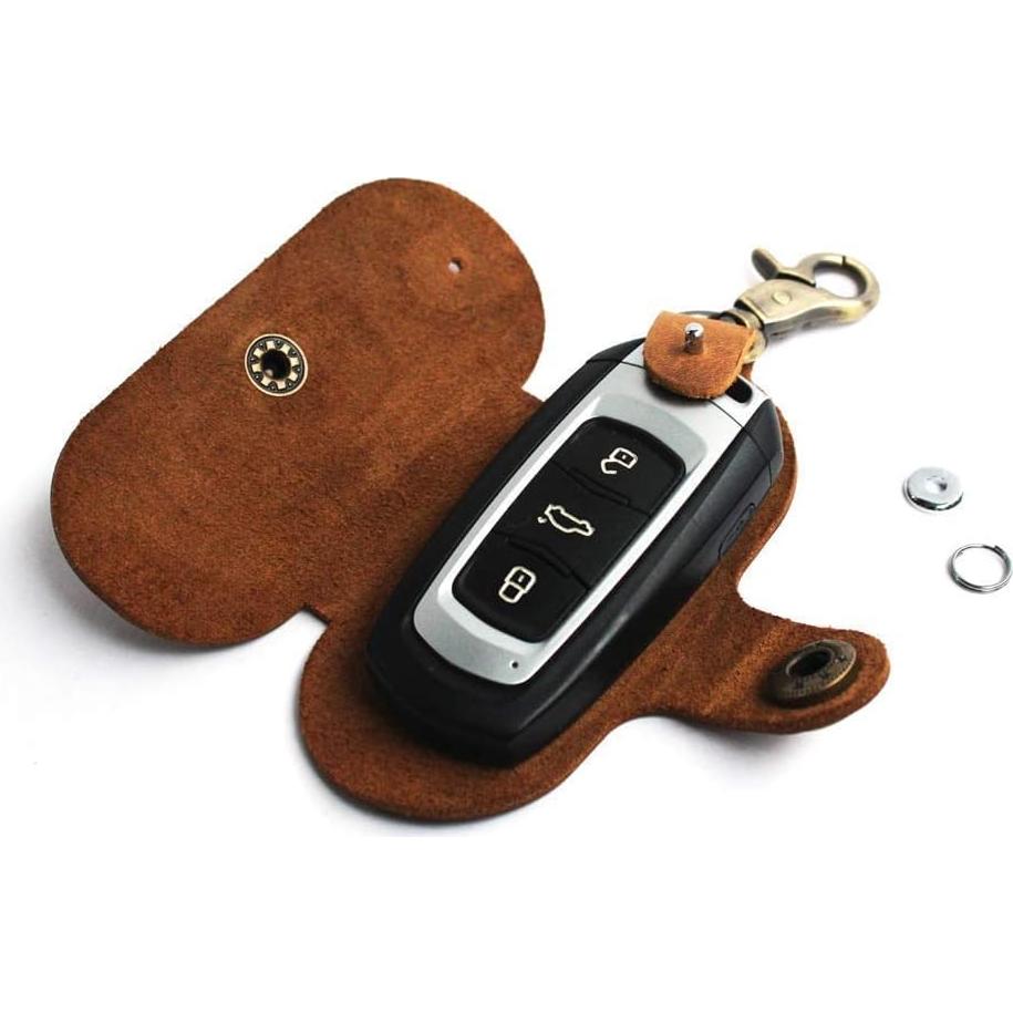 Organizador de Llaves de Cuero Crazy Horse Vintage - Funda Compacta