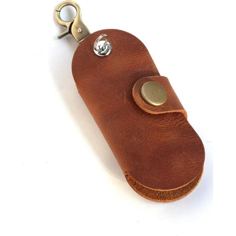 Organizador de Llaves de Cuero Crazy Horse Vintage - Funda Compacta