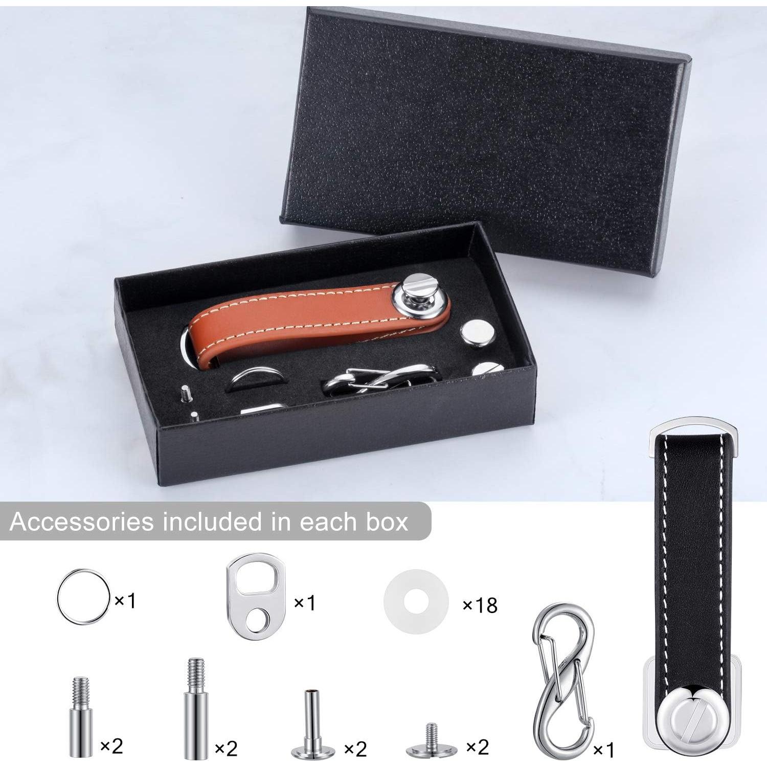 2 Juegos Organizador de Llaves de Cuero Chinco Compacto 16 Llaves