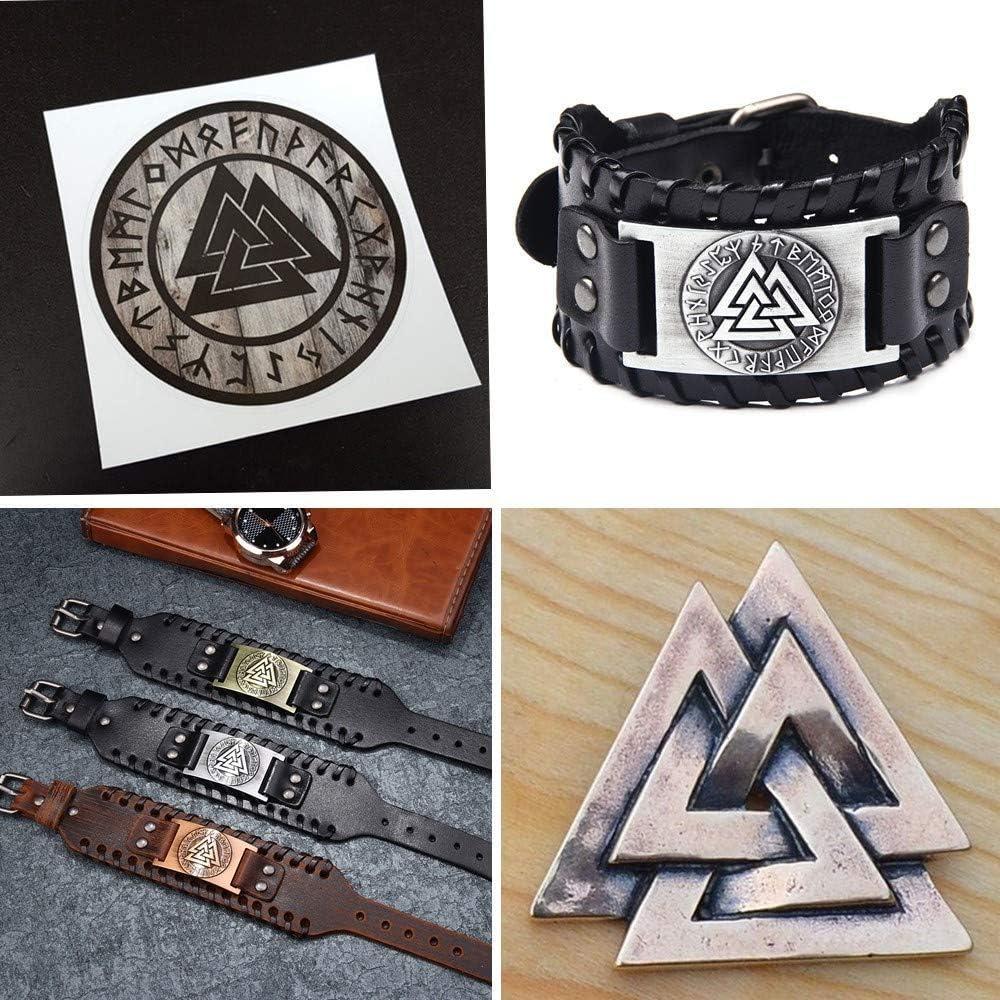 Pulsera de Cuero Gótica GelConnie Viking con Amuleto Nórdico