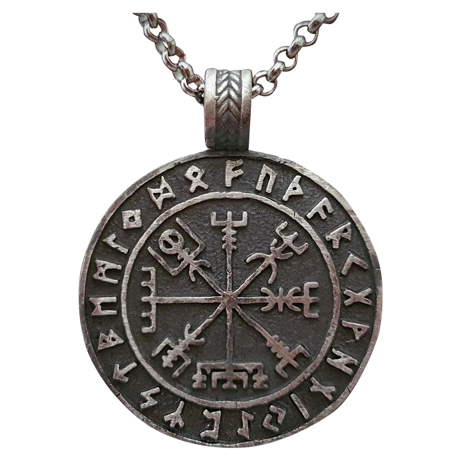 Collar Vegvisir Rúnico Vikinga Joyería Baldur Plata 925