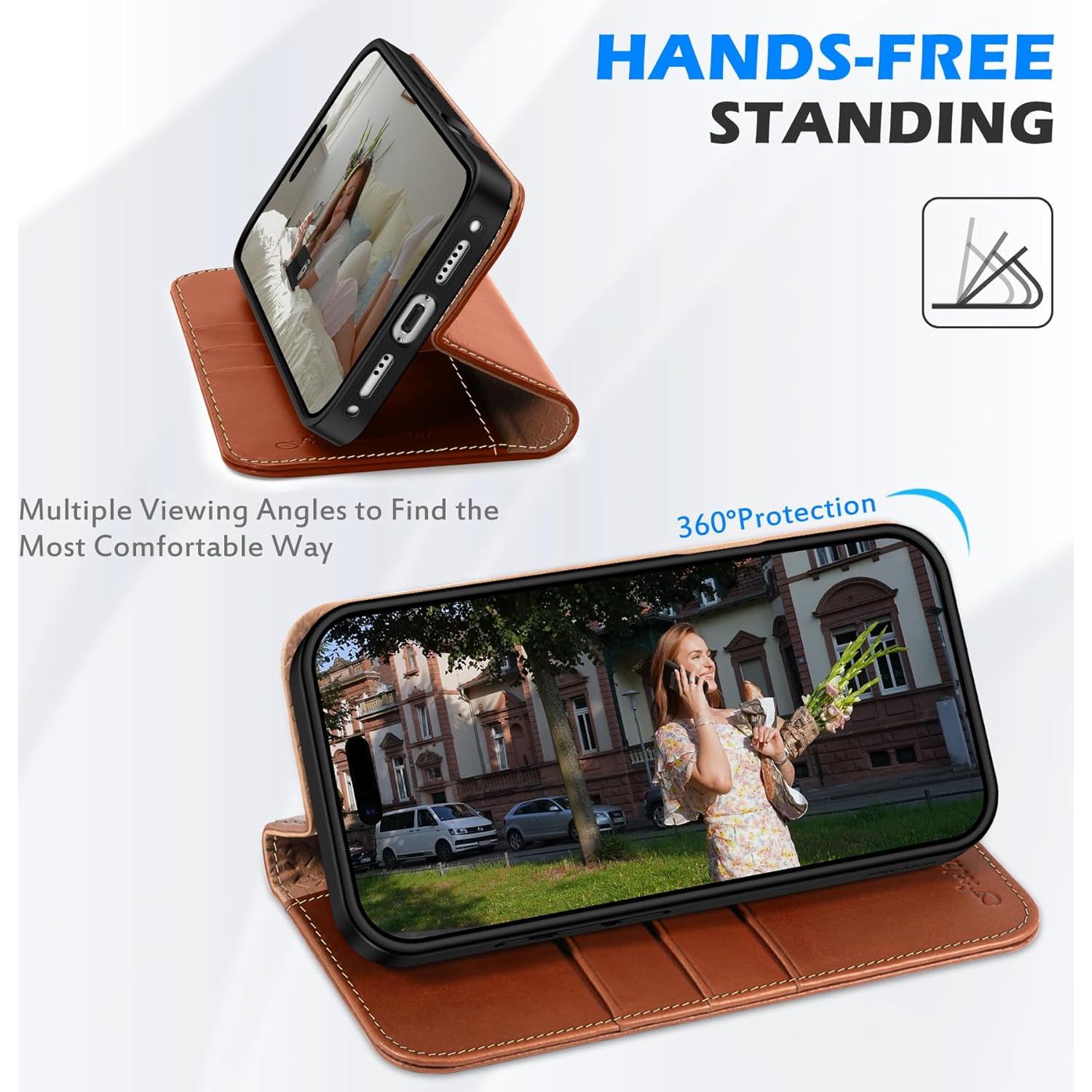 Funda Cartera Cuero Genuino SHIELDON para iPhone 17 6.3" 5G