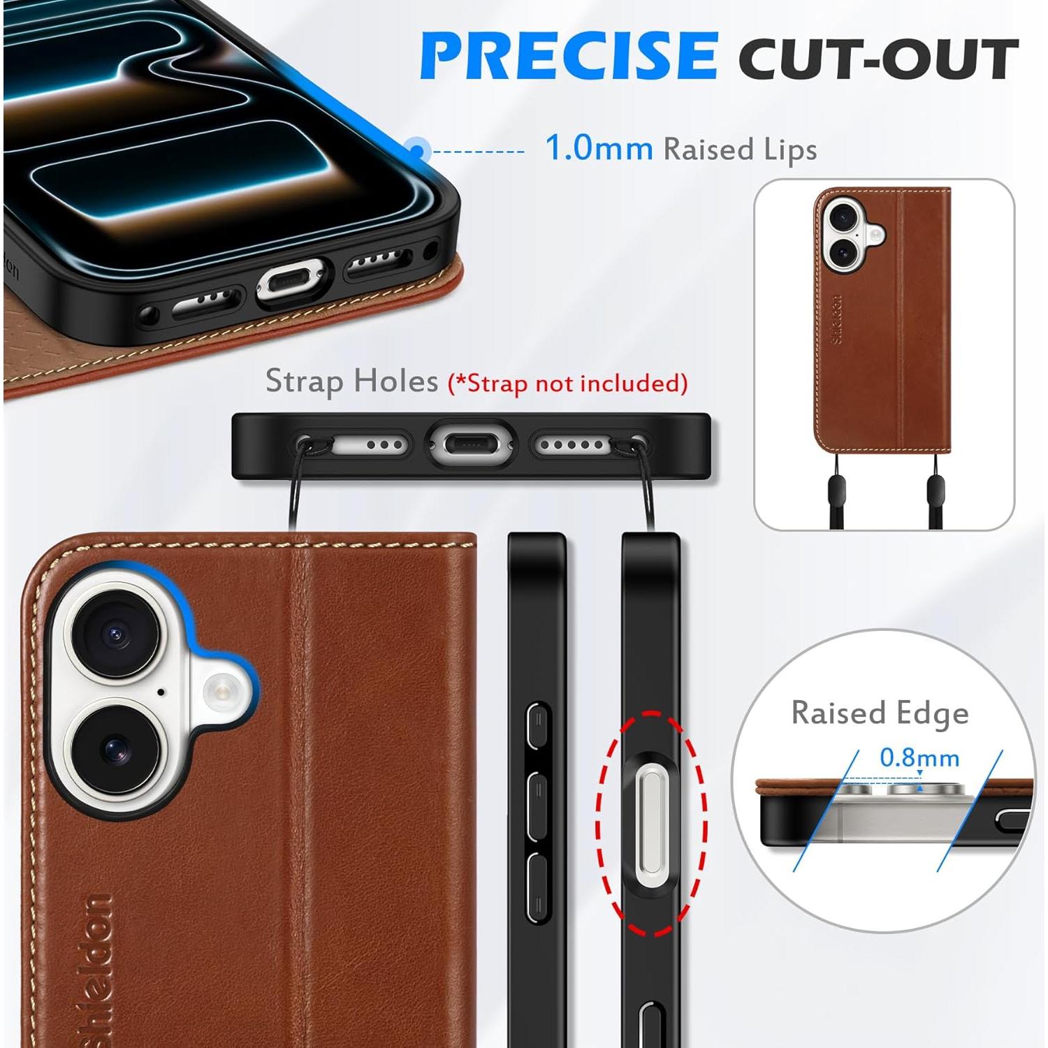 Funda Cartera Cuero Genuino SHIELDON para iPhone 17 6.3" 5G