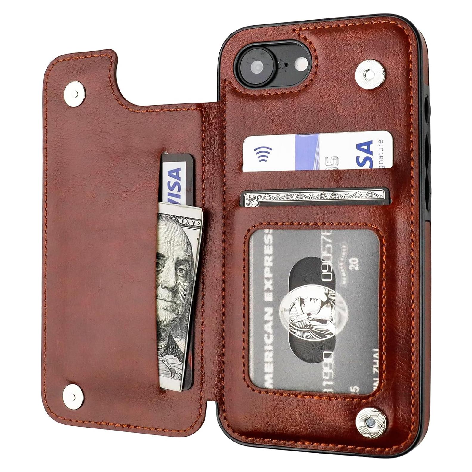 Funda de Cartera ONETOP para iPhone 16e - Cuero PU Marrón