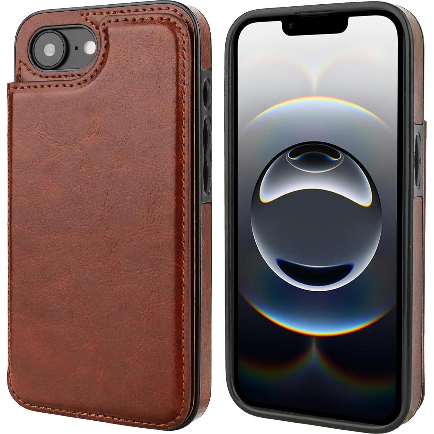 Funda de Cartera ONETOP para iPhone 16e - Cuero PU Marrón