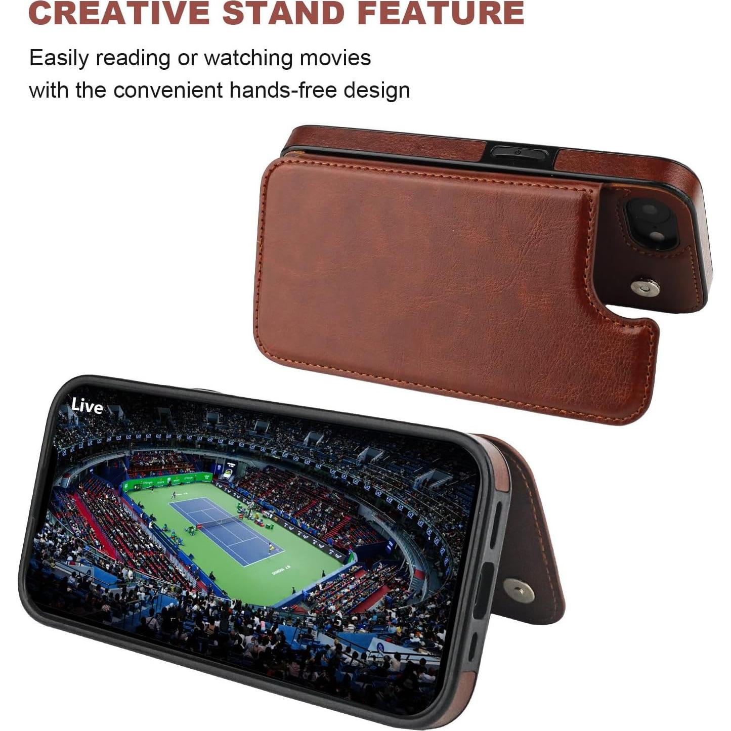 Funda de Cartera ONETOP para iPhone 16e - Cuero PU Marrón