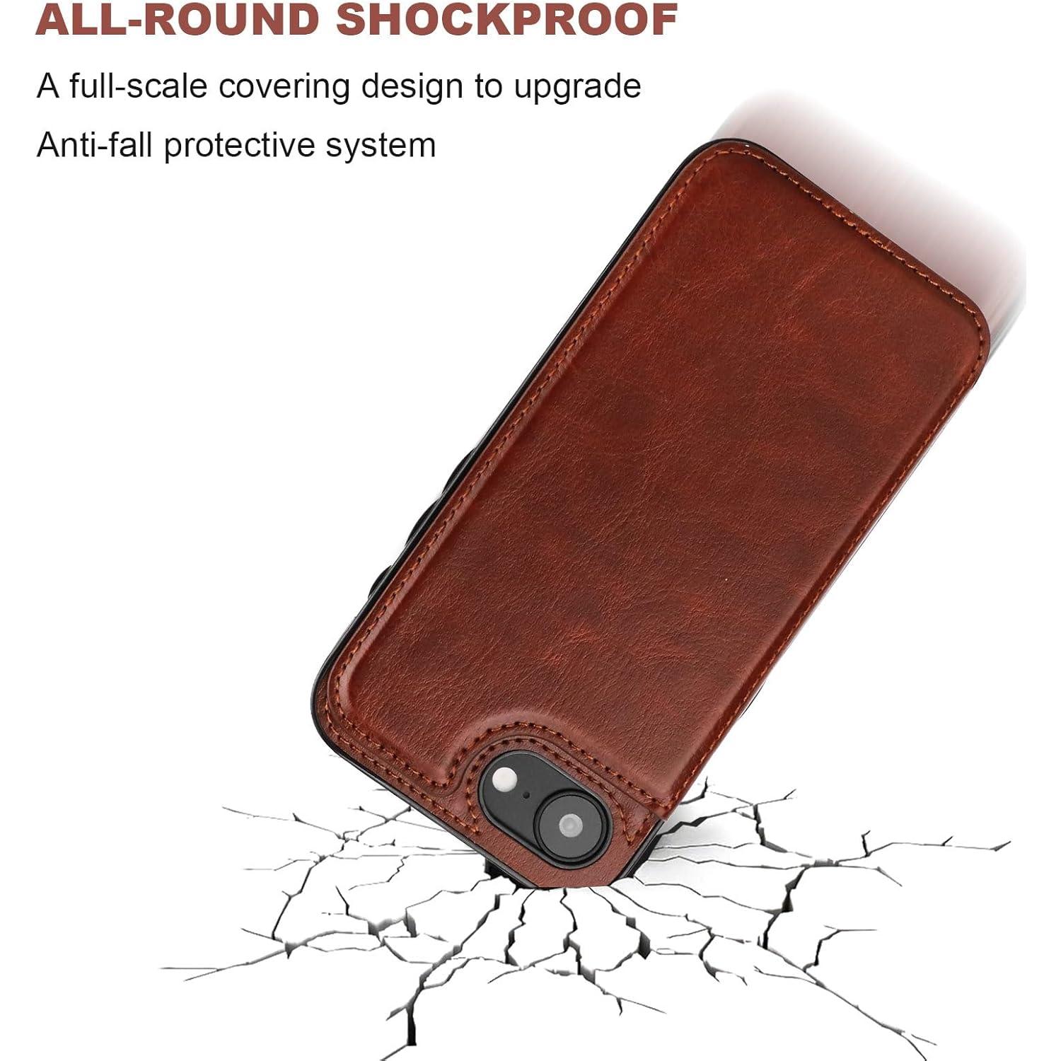 Funda de Cartera ONETOP para iPhone 16e - Cuero PU Marrón