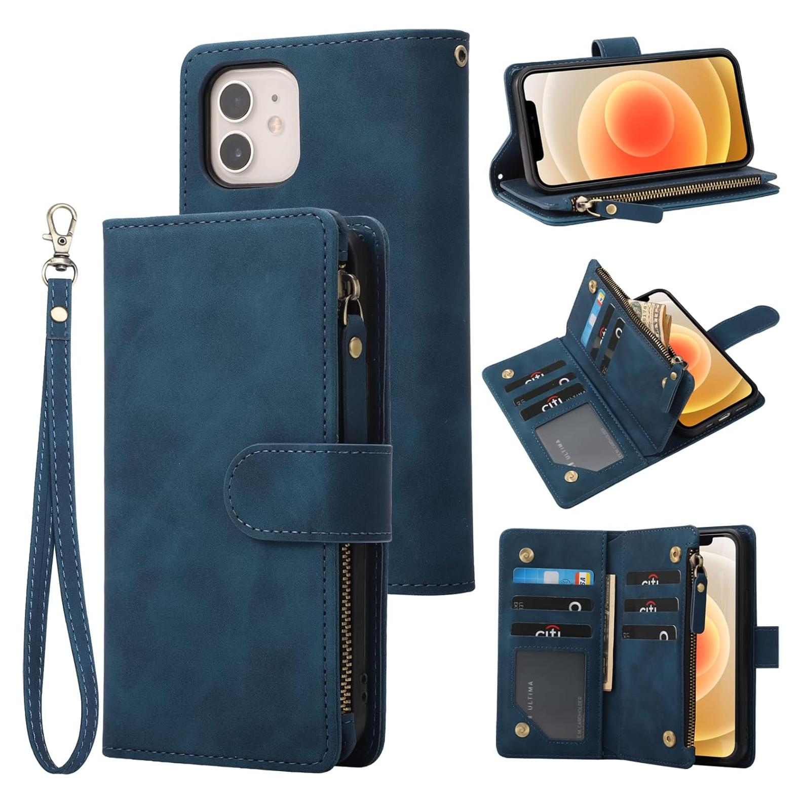 Funda de Cartera RANYOK para iPhone 12/12 Pro - Cuero PU Azul