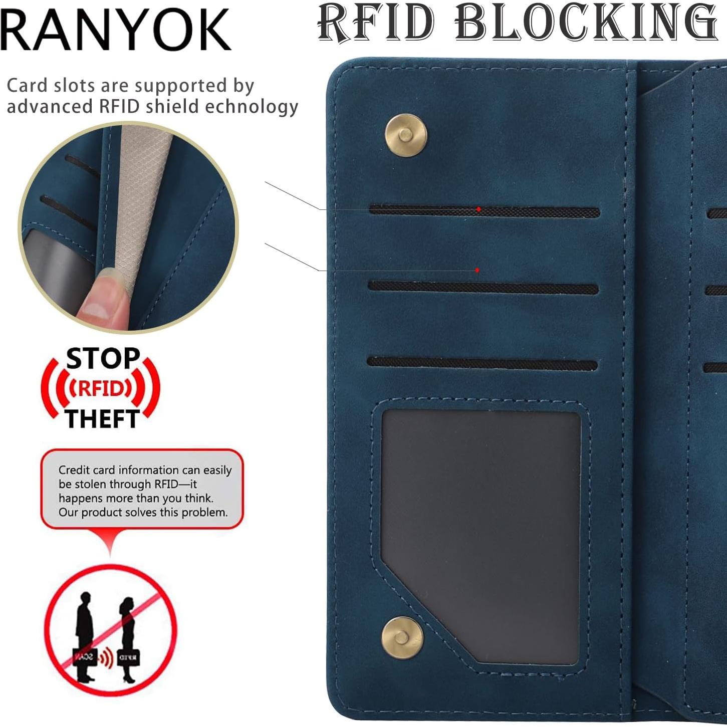 Funda de Cartera RANYOK para iPhone 12/12 Pro - Cuero PU Azul