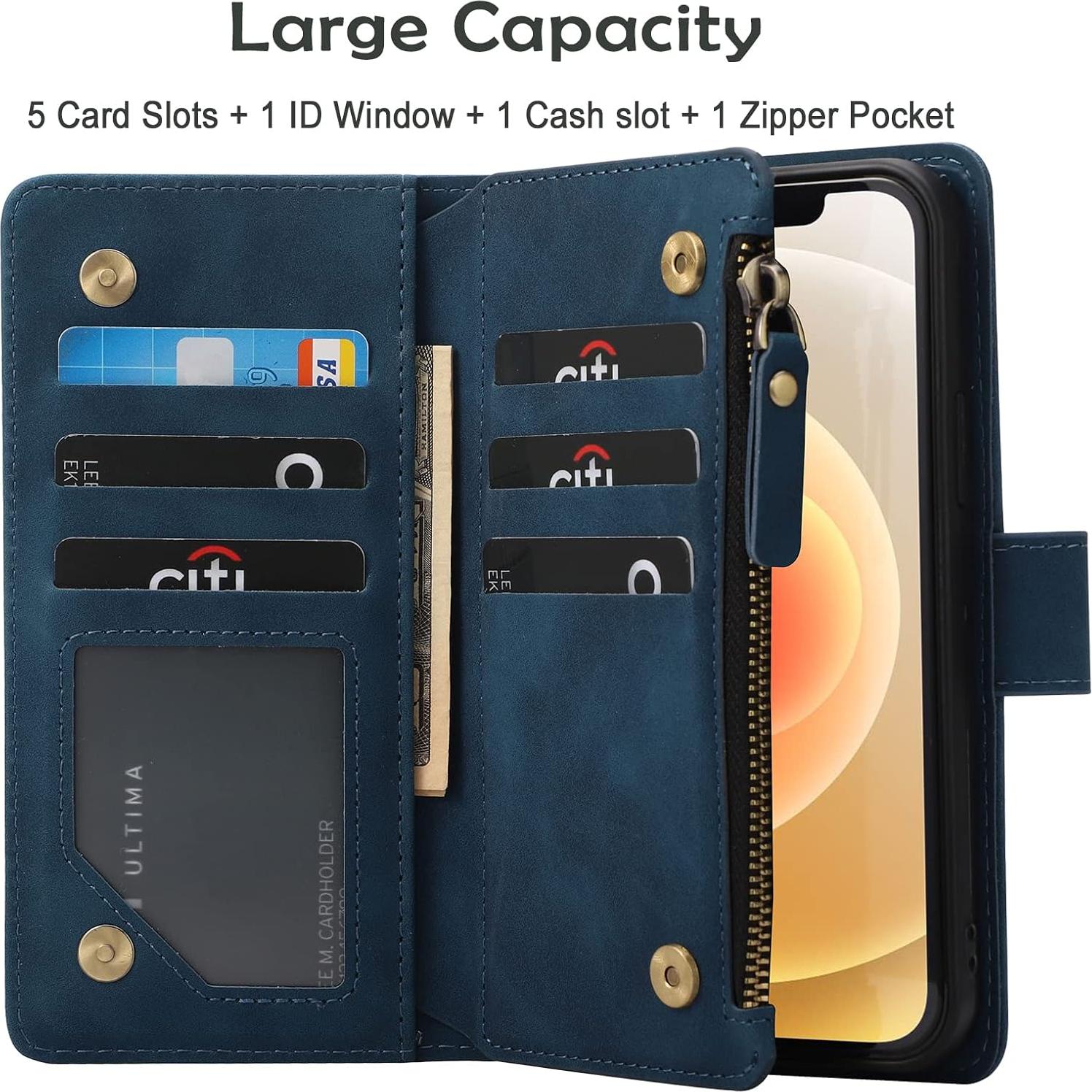 Funda de Cartera RANYOK para iPhone 12/12 Pro - Cuero PU Azul