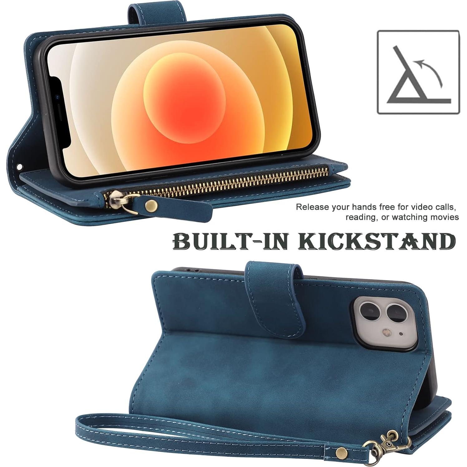 Funda de Cartera RANYOK para iPhone 12/12 Pro - Cuero PU Azul