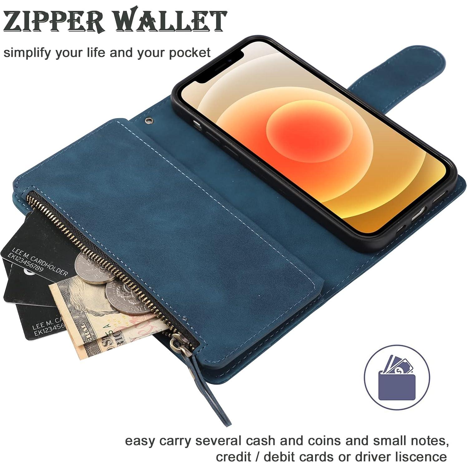 Funda de Cartera RANYOK para iPhone 12/12 Pro - Cuero PU Azul