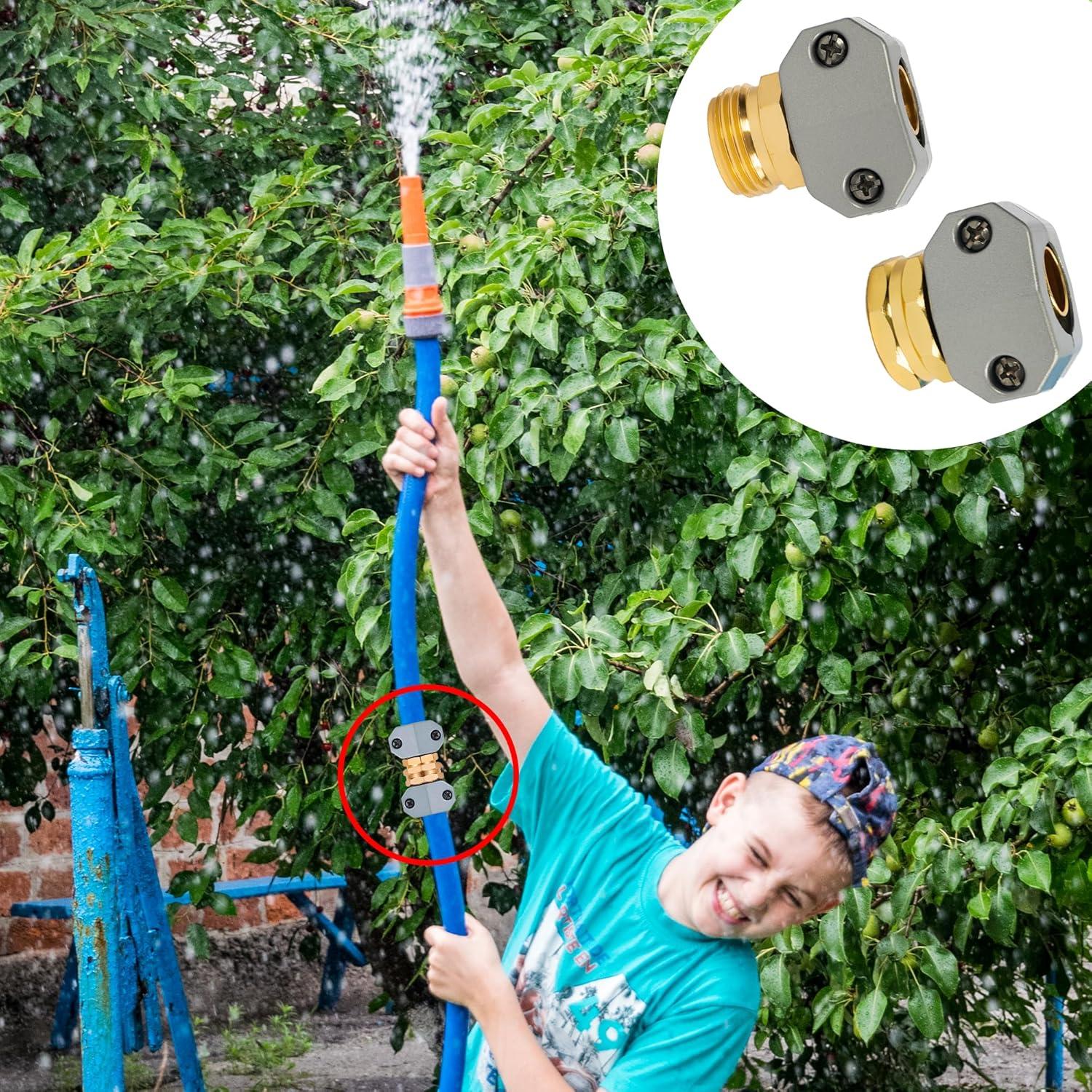 Kit de Reparación de Manguera de Jardín Hourleey, 4 Juegos de Conectores de Aluminio