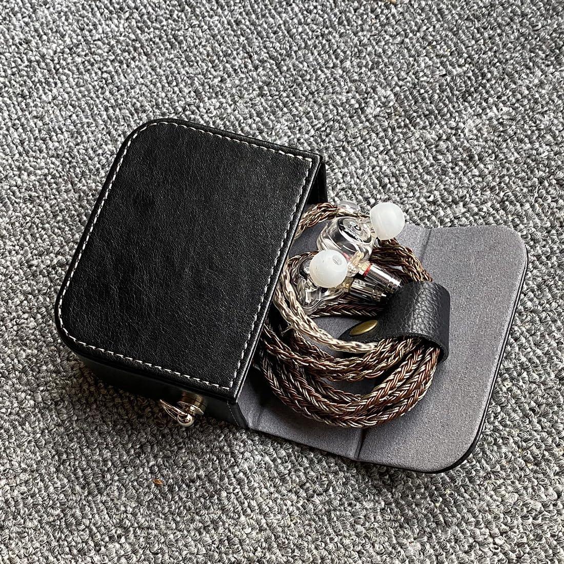 Estuche para Auriculares Intrauditivos JaHui - Cuero PU Negro