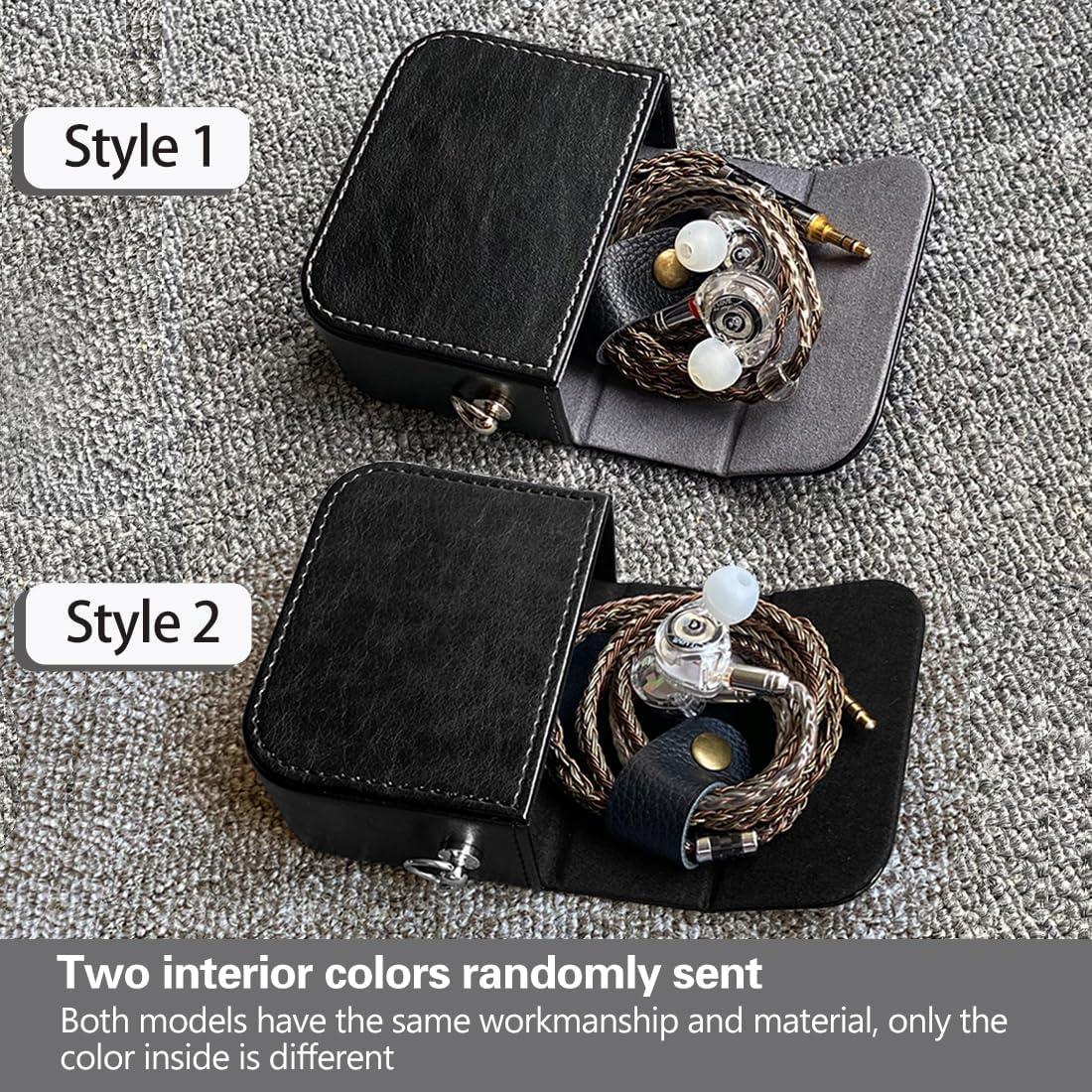 Estuche para Auriculares Intrauditivos JaHui - Cuero PU Negro