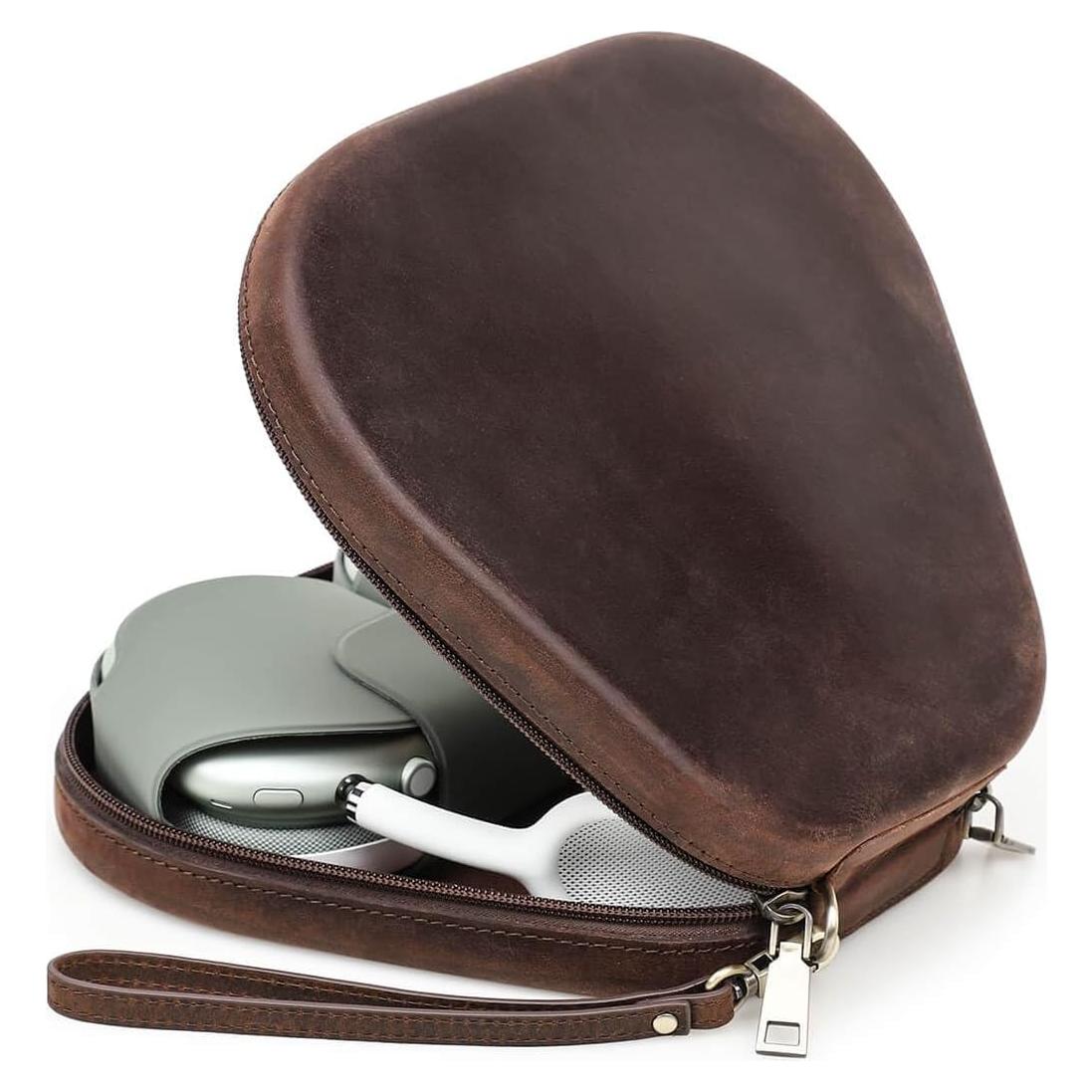 Funda de Cuero Genuino Hiram para AirPods Max - Café