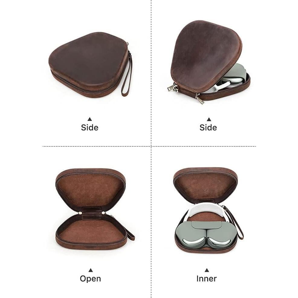 Funda de Cuero Genuino Hiram para AirPods Max - Café