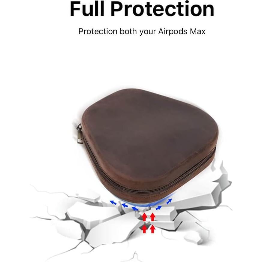 Funda de Cuero Genuino Hiram para AirPods Max - Café