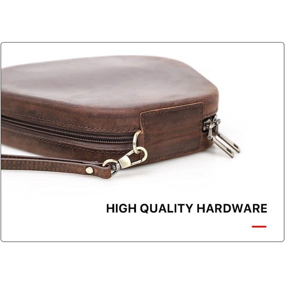 Funda de Cuero Genuino Hiram para AirPods Max - Café