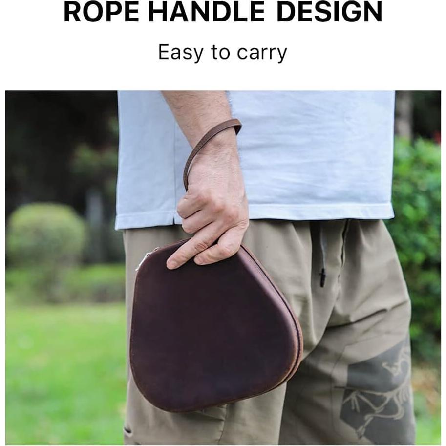 Funda de Cuero Genuino Hiram para AirPods Max - Café