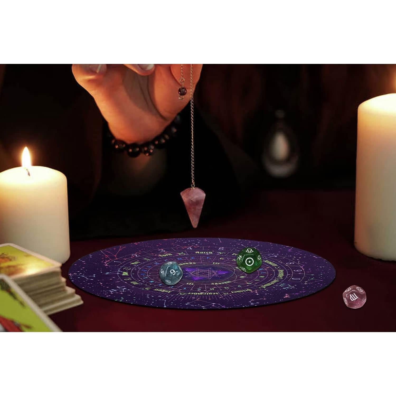 Juego de Adivinación Knana con Péndulo y Dados de Tarot