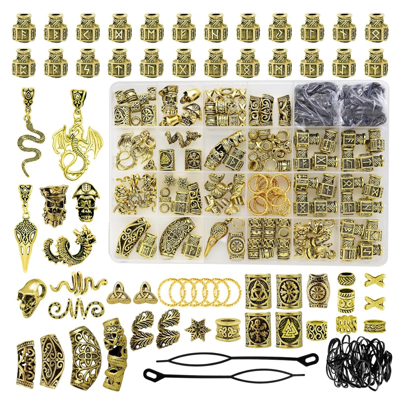 Conjunto de Cuentas para Cabello Vikingas Fscwlmon 242 Piezas