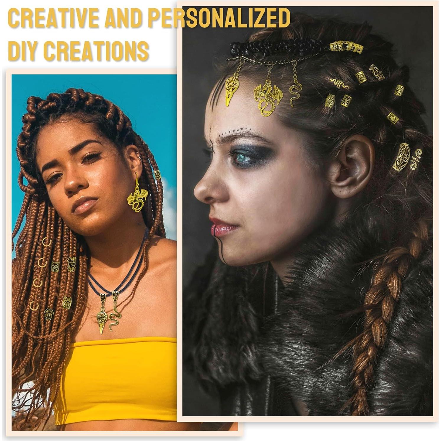 Conjunto de Cuentas para Cabello Vikingas Fscwlmon 242 Piezas