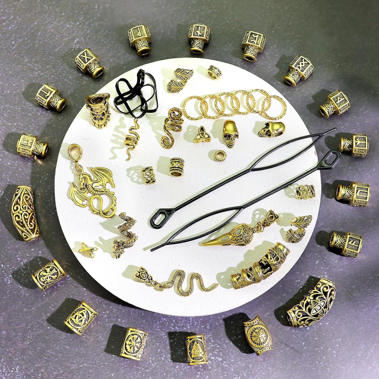 Conjunto de Cuentas para Cabello Vikingas Fscwlmon 242 Piezas