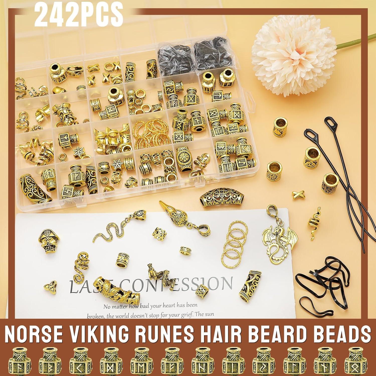 Conjunto de Cuentas para Cabello Vikingas Fscwlmon 242 Piezas