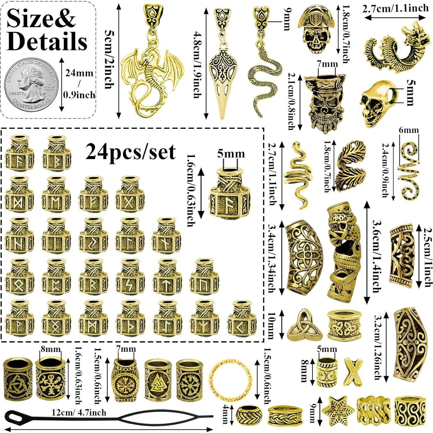 Conjunto de Cuentas para Cabello Vikingas Fscwlmon 242 Piezas