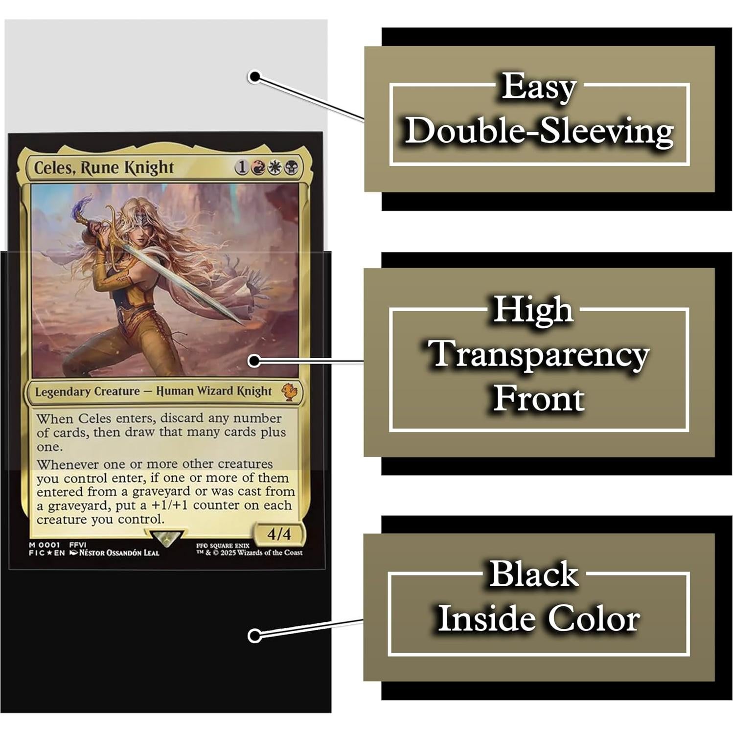 Mangas de Juego de Cartas Anime Caballero Rúnico 100 Unidades