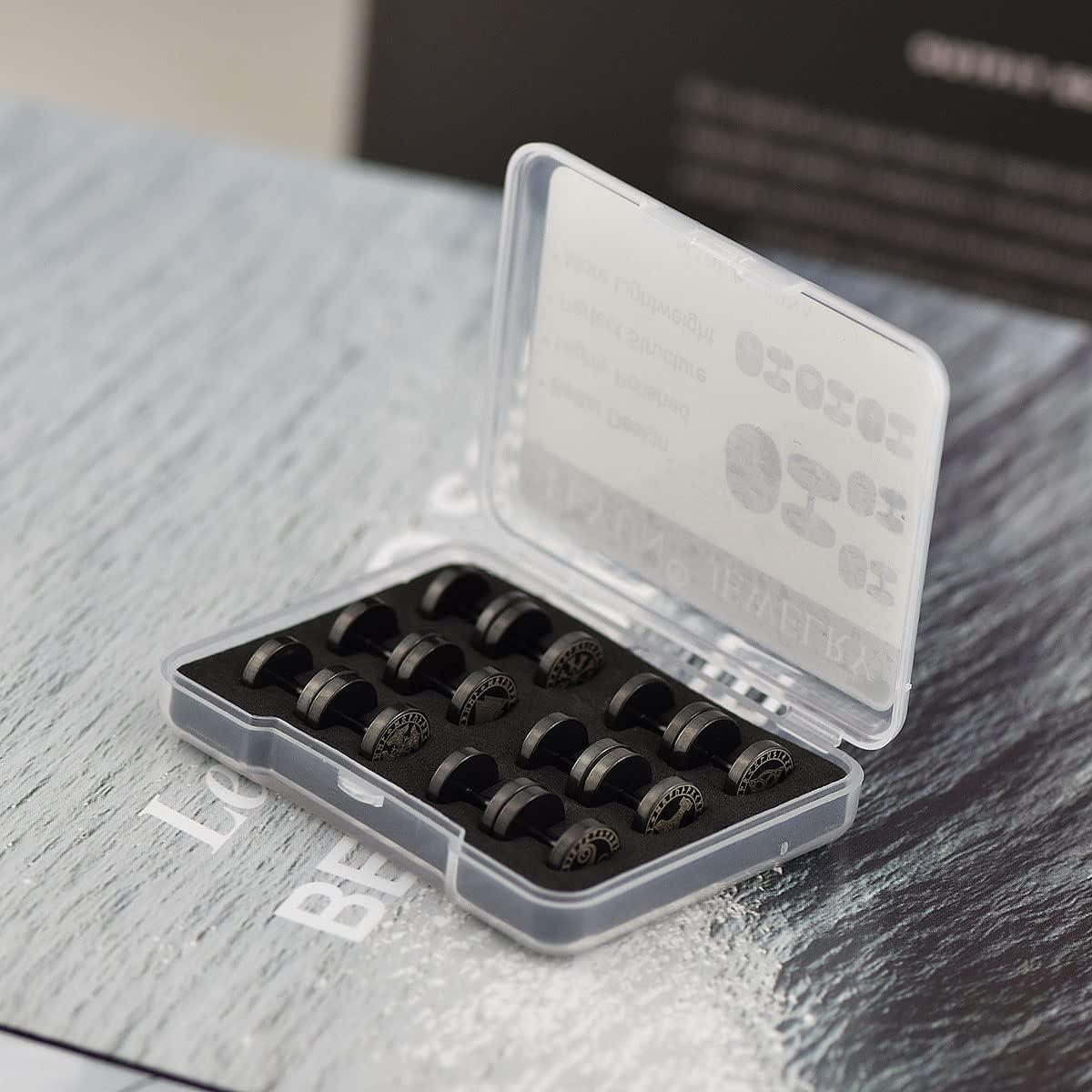 Pendientes Huggie de Runas Vikingas FLYUN Acero Inoxidable 6 Pares