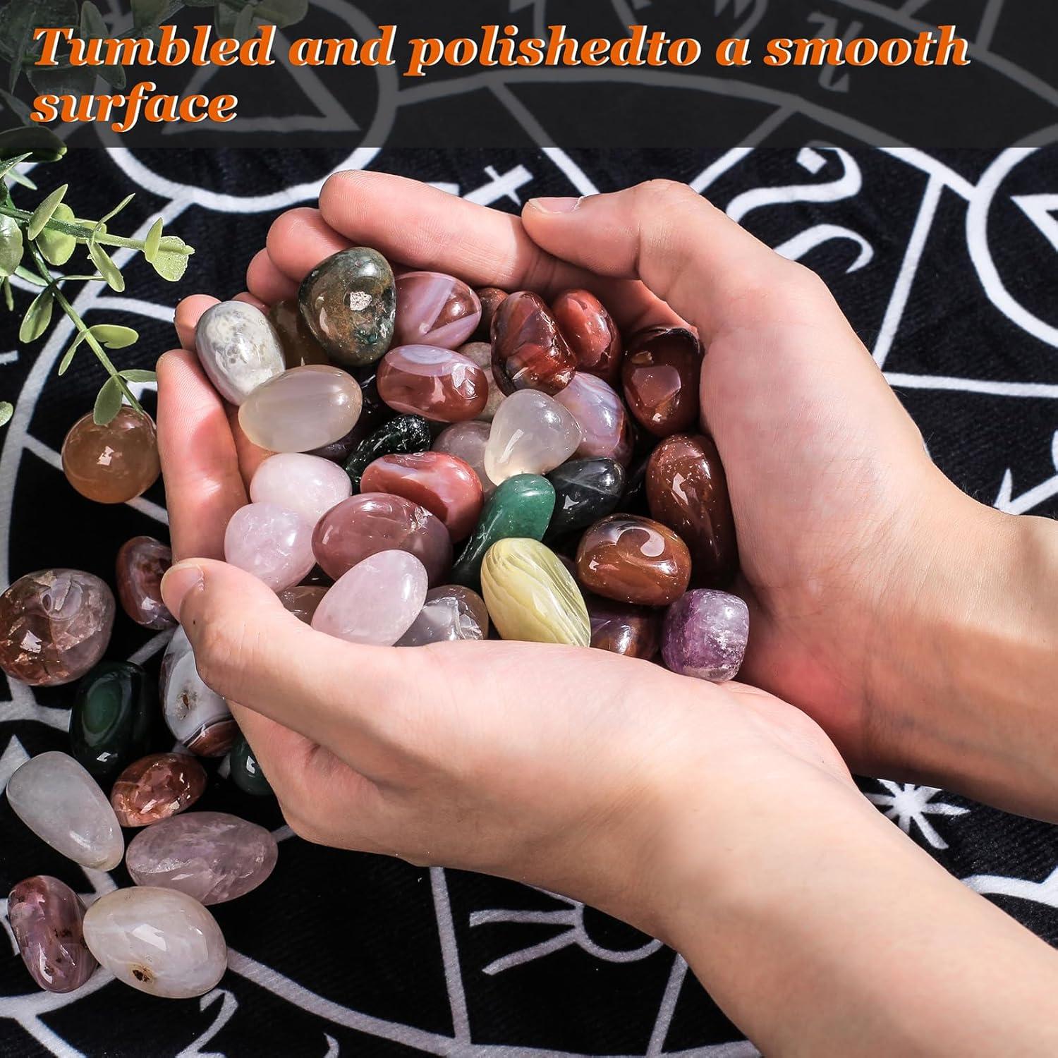 Juego de 72 Cristales Naturales de Ágata para Meditación y Reiki