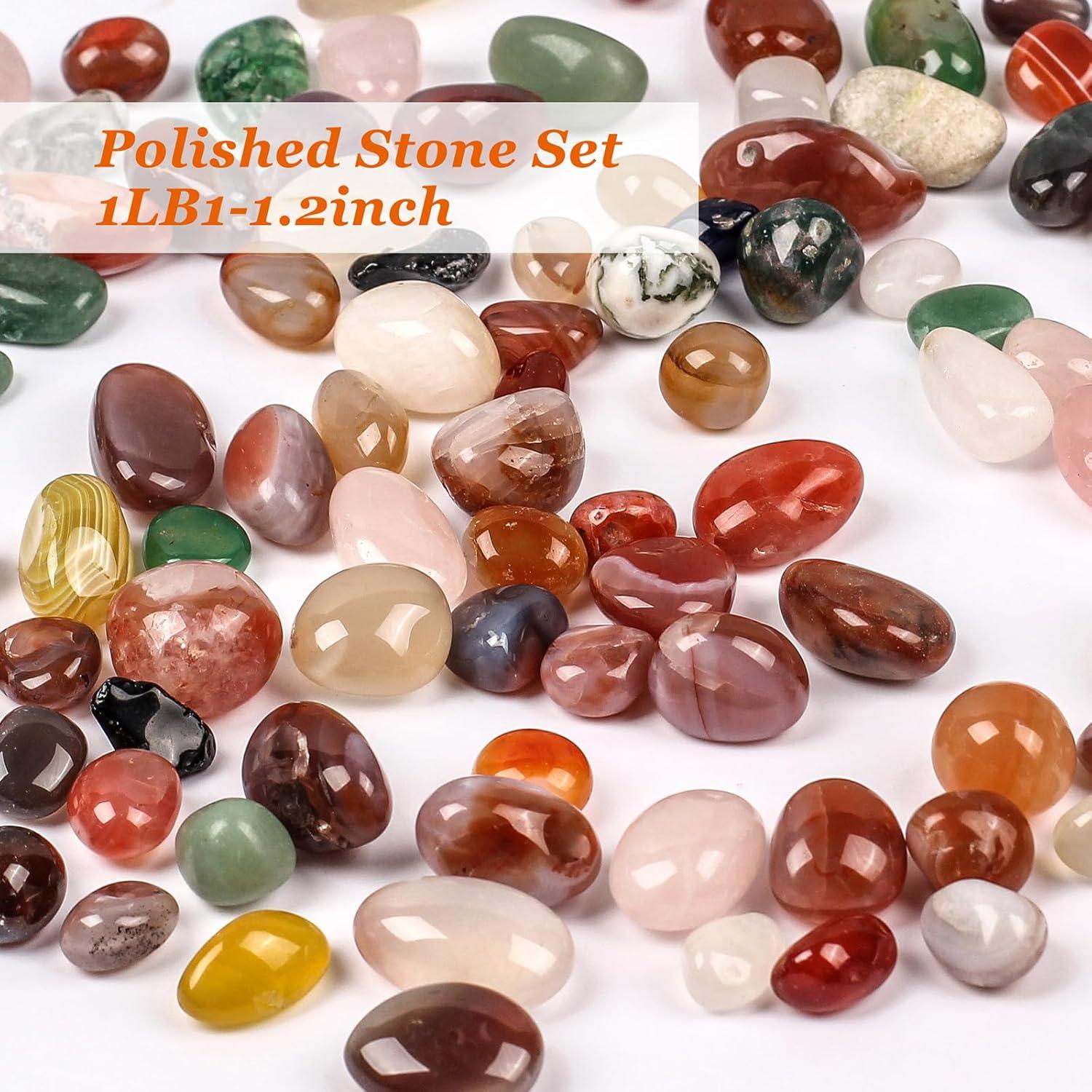 Juego de 72 Cristales Naturales de Ágata para Meditación y Reiki