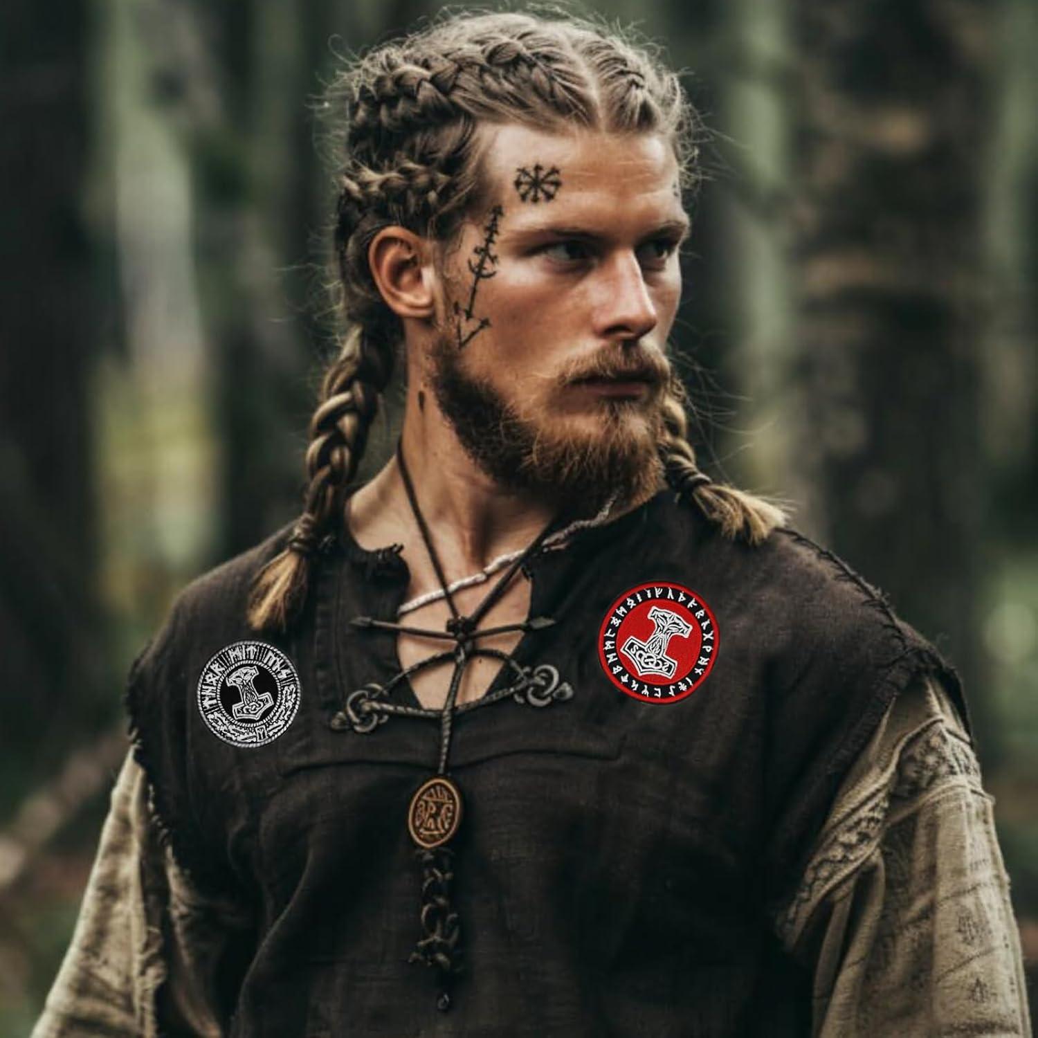 Conjunto de 5 Parches Bordados Vegvisir Vikingo para Planchar