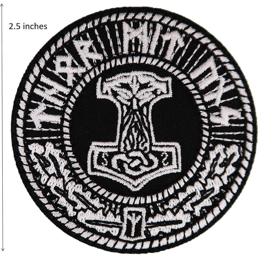 Conjunto de 5 Parches Bordados Vegvisir Vikingo para Planchar