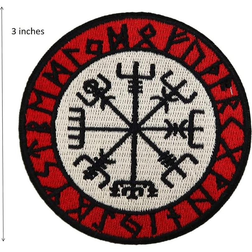 Conjunto de 5 Parches Bordados Vegvisir Vikingo para Planchar