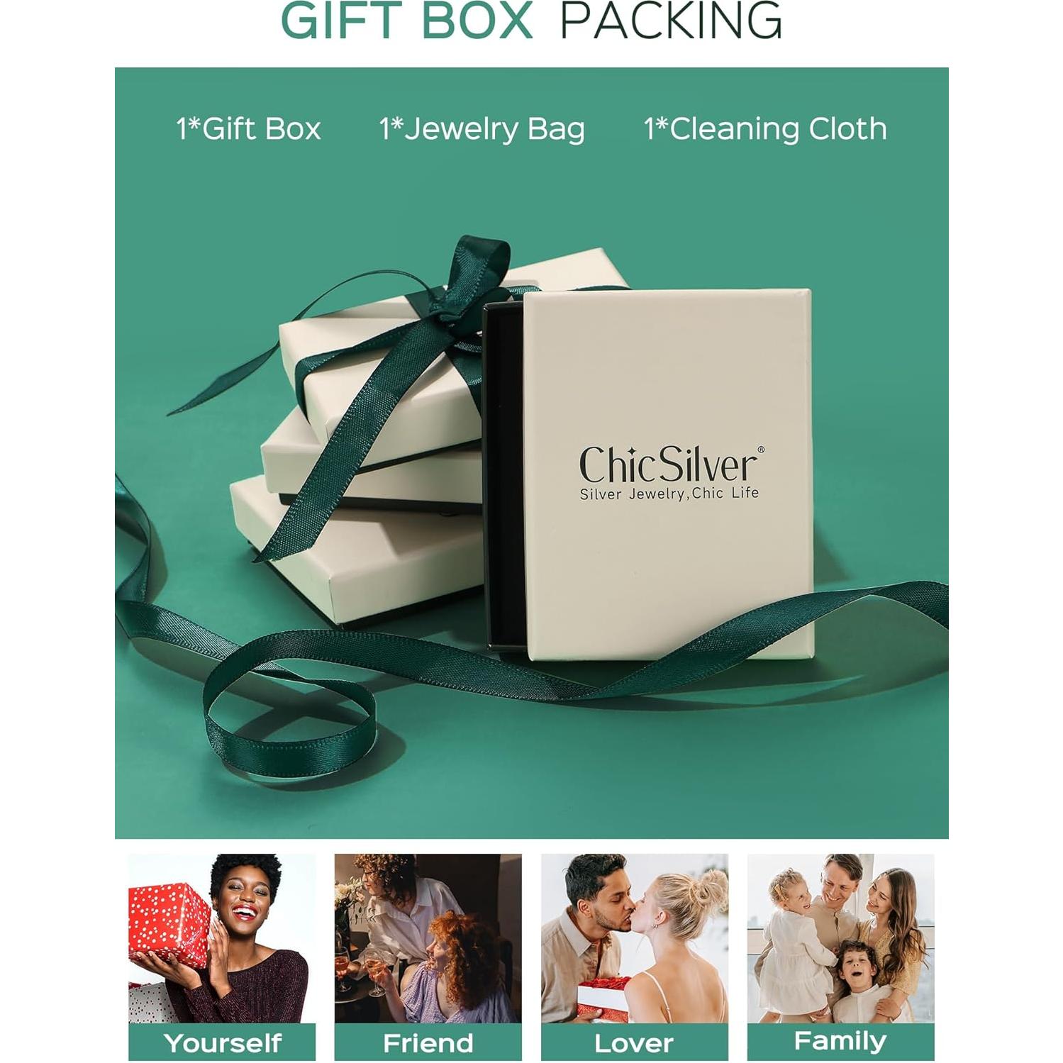 Pendientes de Plata de Ley 925 ChicSilver con Ónix Negro para Hombres