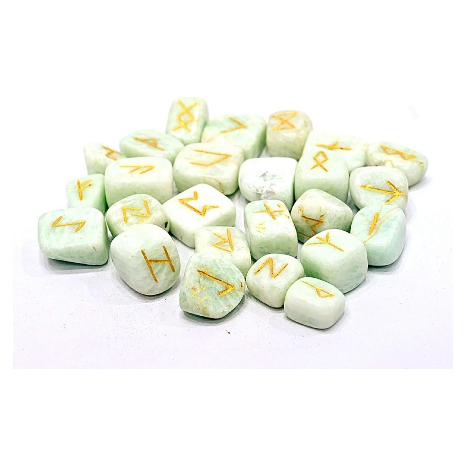 Conjunto de Runas de Amazonita WholesaleGemShop 25 Piezas