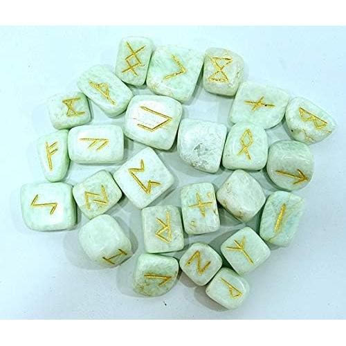 Conjunto de Runas de Amazonita WholesaleGemShop 25 Piezas